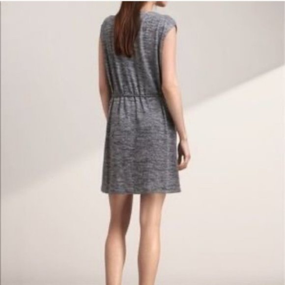 Aritzia Wilfred Free Heathered Gray Tie-up Button Down Sleeveless Tunic Dress - Picture 10 of 10